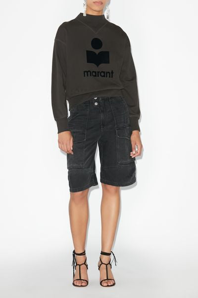 Sudadera de algodón con logotipo moby - Negro lavado - Woman - 4
