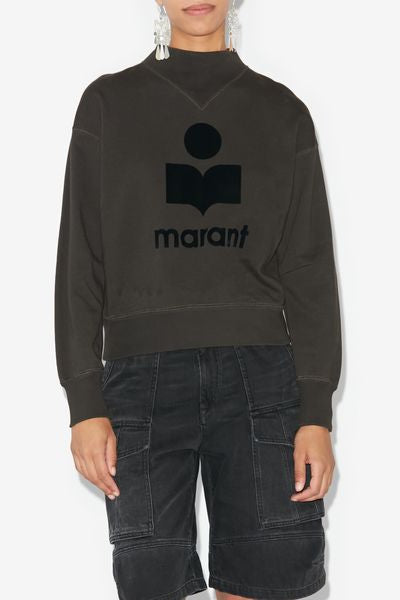 Sudadera de algodón con logotipo moby - Negro lavado - Woman - 8