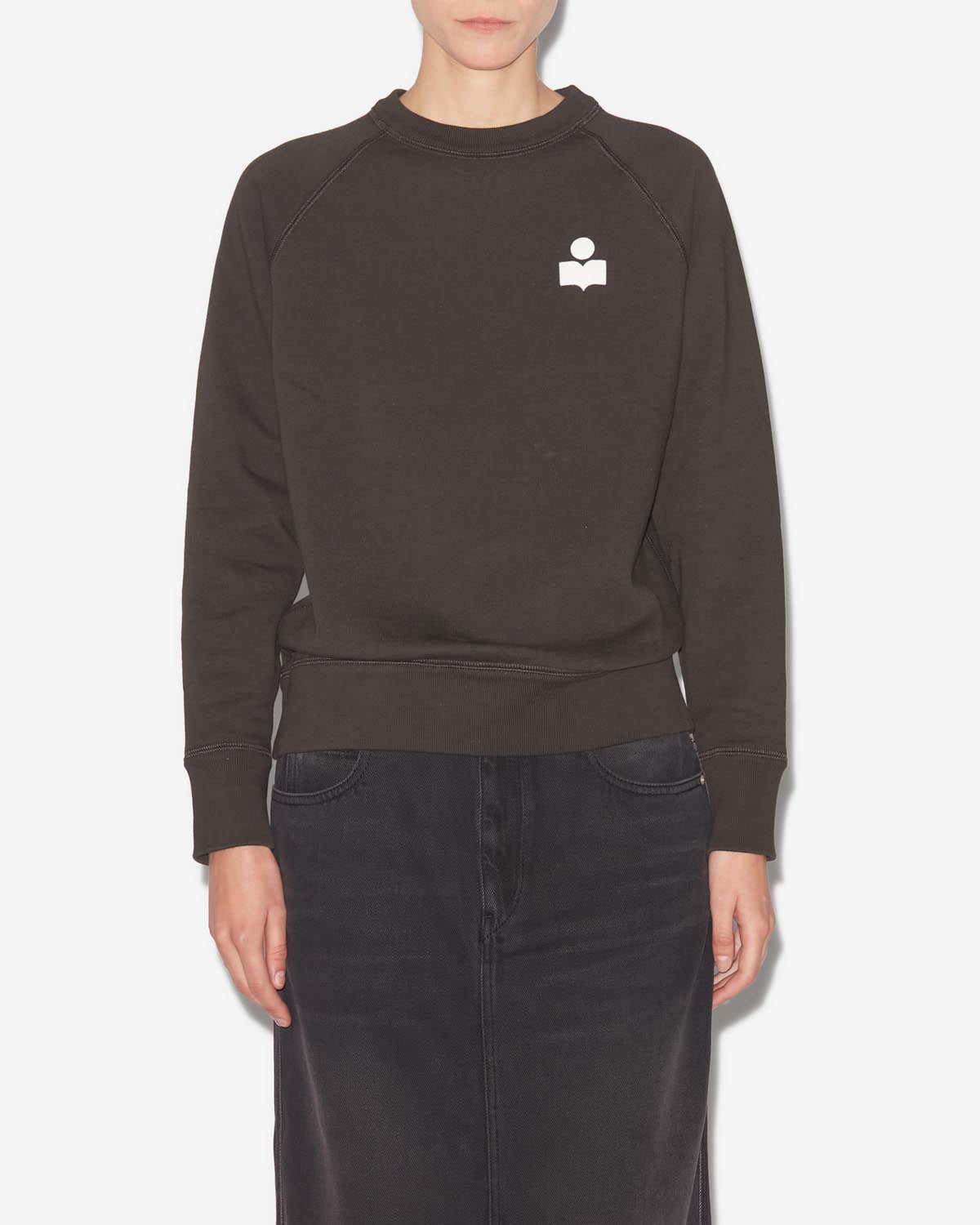 Felpa in cotone con logo - Faded black-ecru - Woman - 3