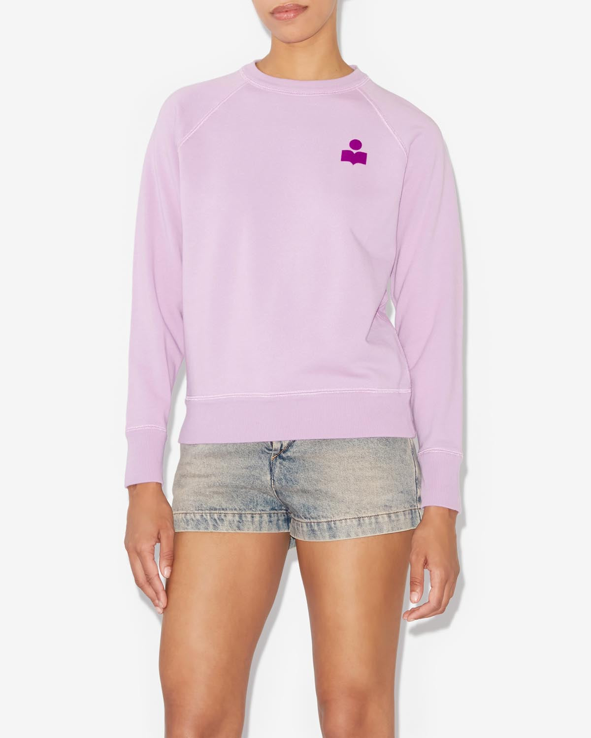 Milla logo sweatshirt in cotton - Lilac-purple - Woman - 3