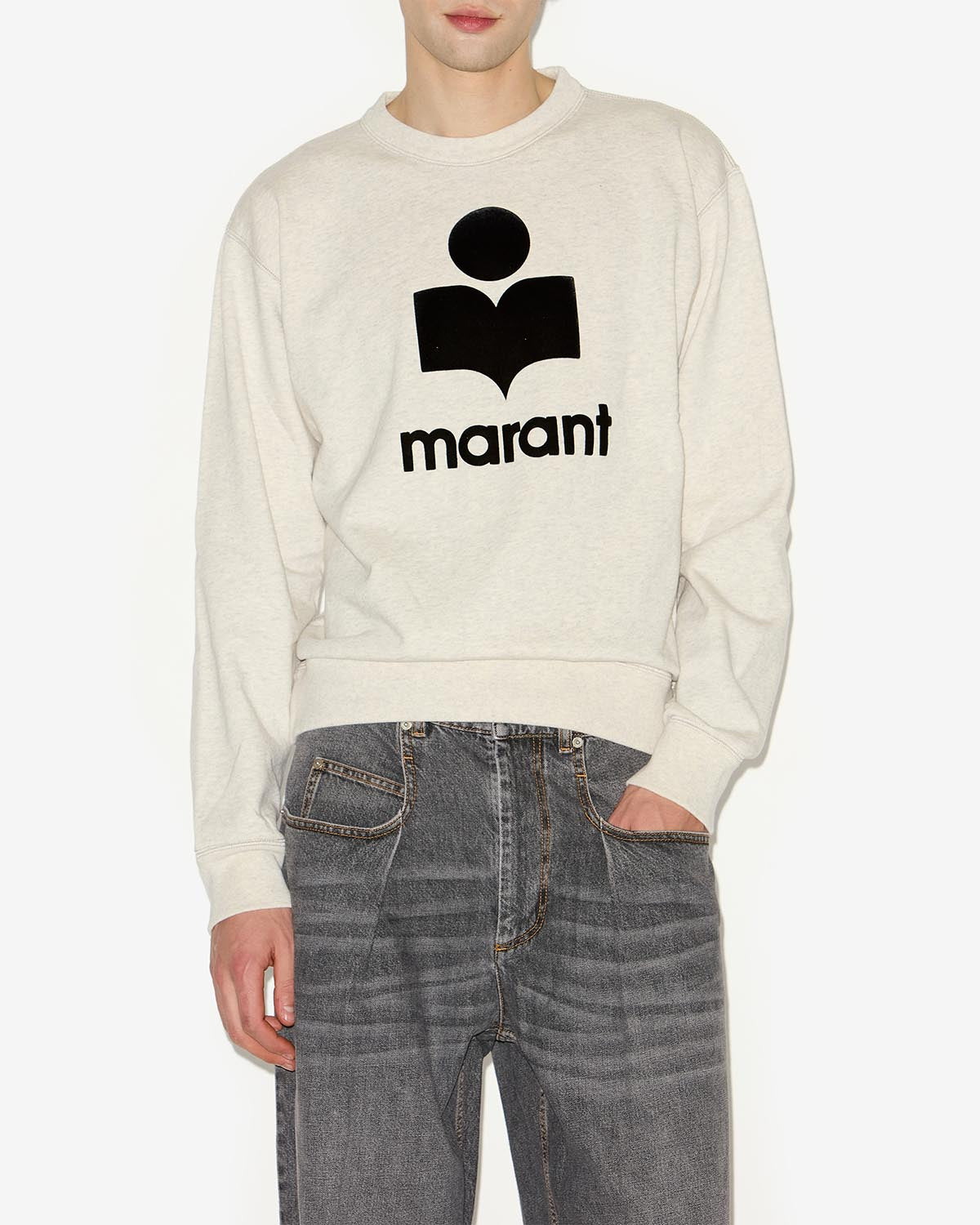 Felpa mikoy con logo in cotone - Ecru - Man - 3
