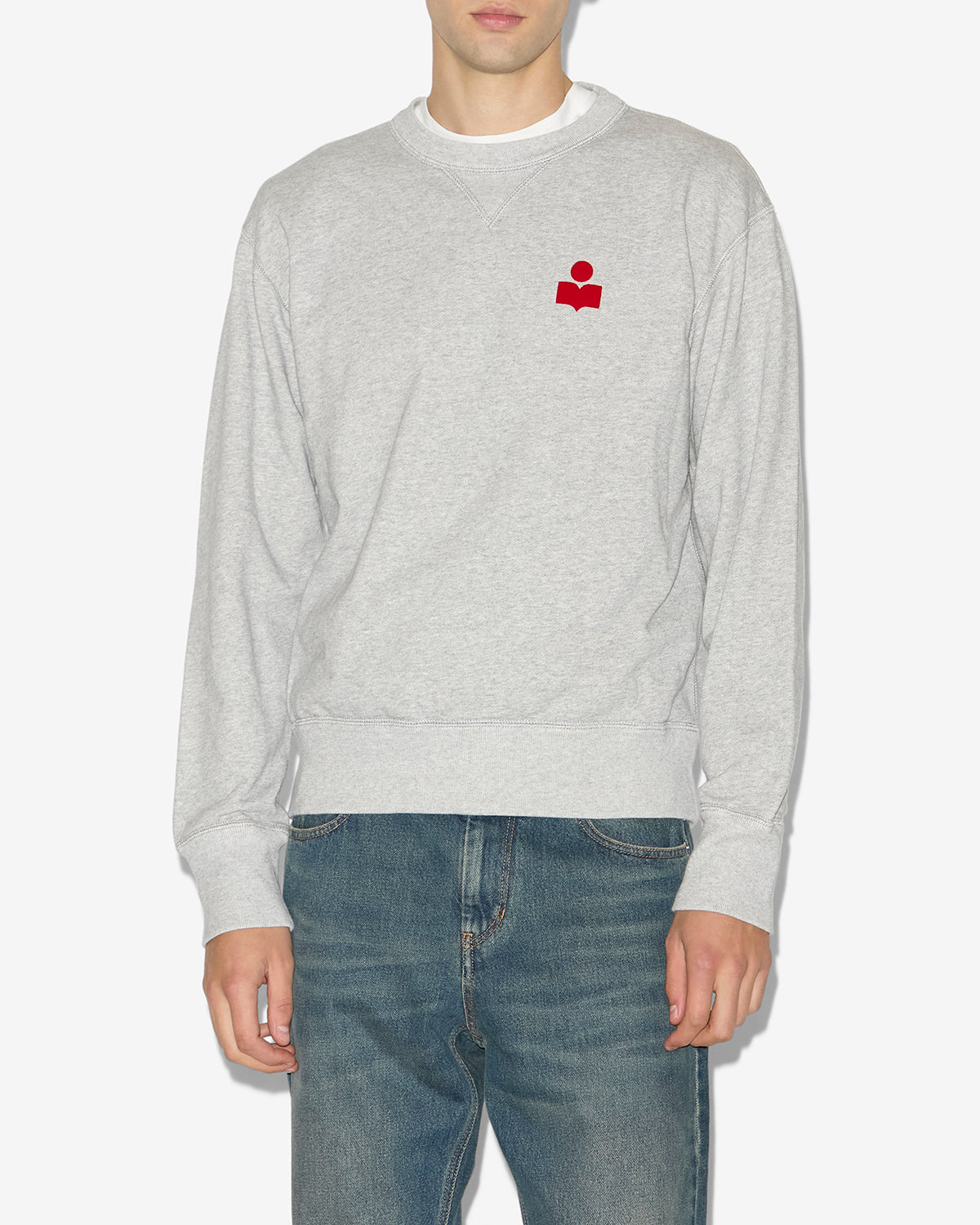 Sweatshirt mike Man Gris-rouge 5