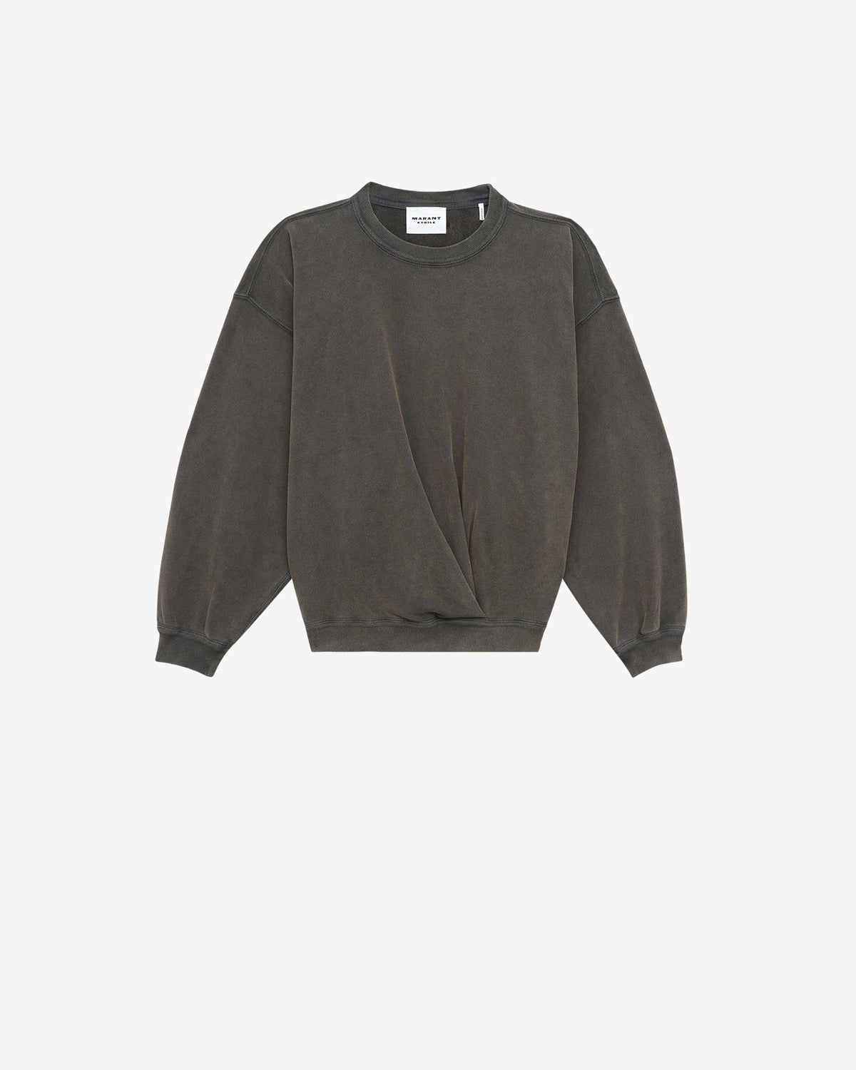 Sweatshirt sauria en coton délavé  - Noir délavé - Woman - 5