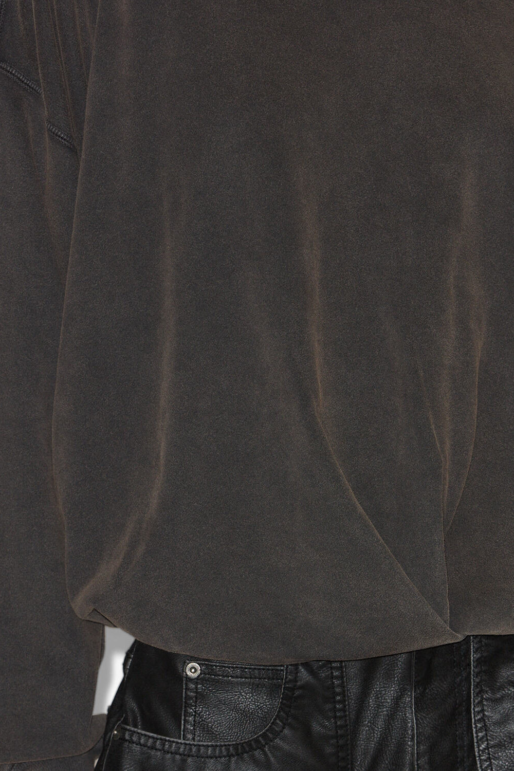 Felpa sauria in cotone délavé - Nero lavato - Woman - 3