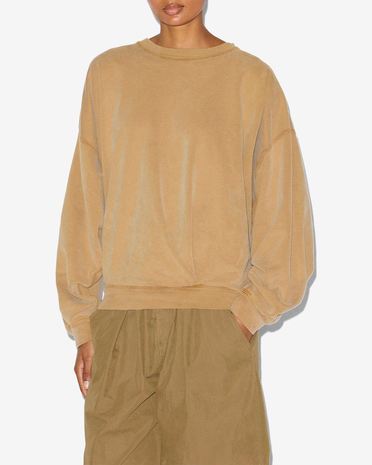 ウォッシュ加工コットン製 スウェットシャツ - Caramel - Woman - 3