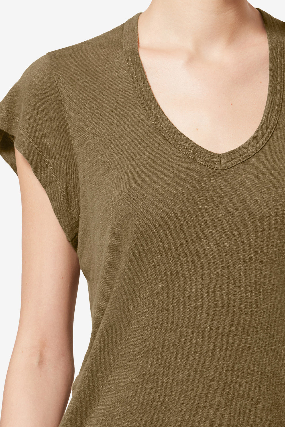 Camiseta de manga corta zankou de lino - Dark khaki - Woman - 3