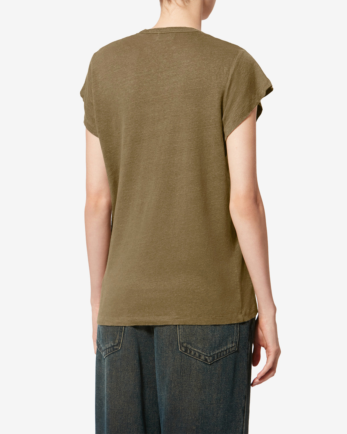 Camiseta de manga corta zankou de lino - Dark khaki - Woman - 4