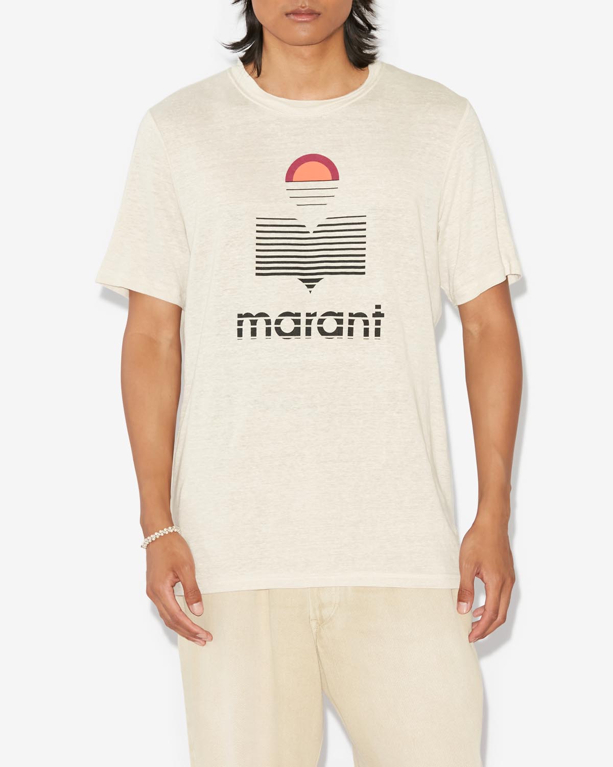 T-shirt karman mit logo Man Naturfarben 5