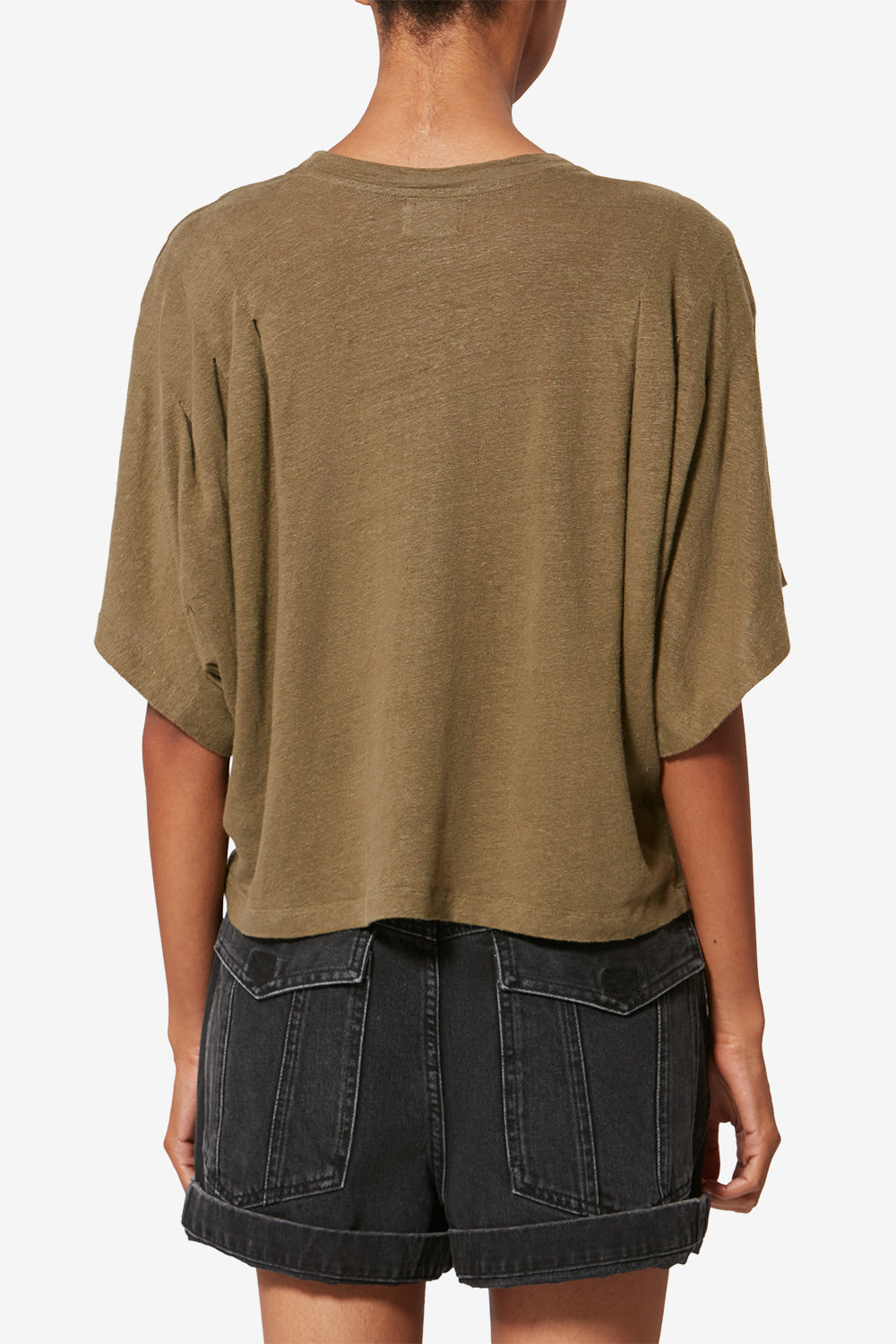 Camiseta kyanza de lino - Dark khaki - Woman - 5