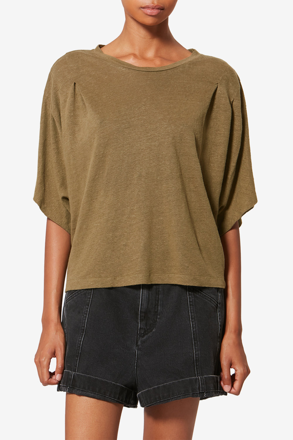 Camiseta kyanza de lino - Dark khaki - Woman - 4
