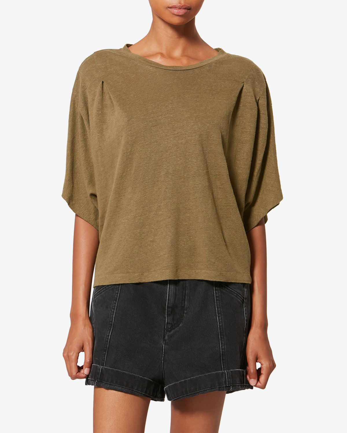 Kyanza linen t-shirt - Dark khaki - Woman - 3