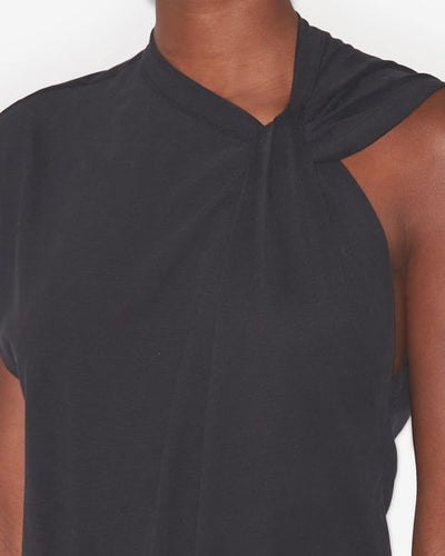 Asymmetrisches t-shirt mit kurzen ärmeln nayda - Schwarz - Woman - 3