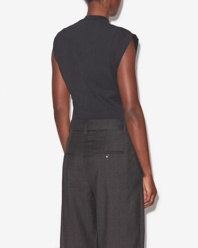 Asymmetrisches t-shirt mit kurzen ärmeln nayda - Schwarz - Woman - 7