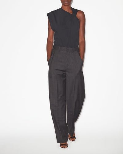 Asymmetrisches t-shirt mit kurzen ärmeln nayda - Schwarz - Woman - 1