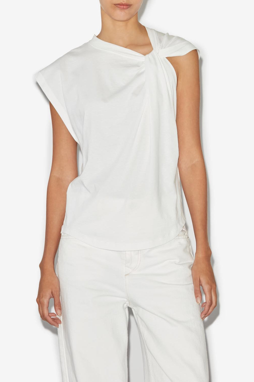 Nayda asymmetrical short-sleeve t-shirt - White - Woman - 7
