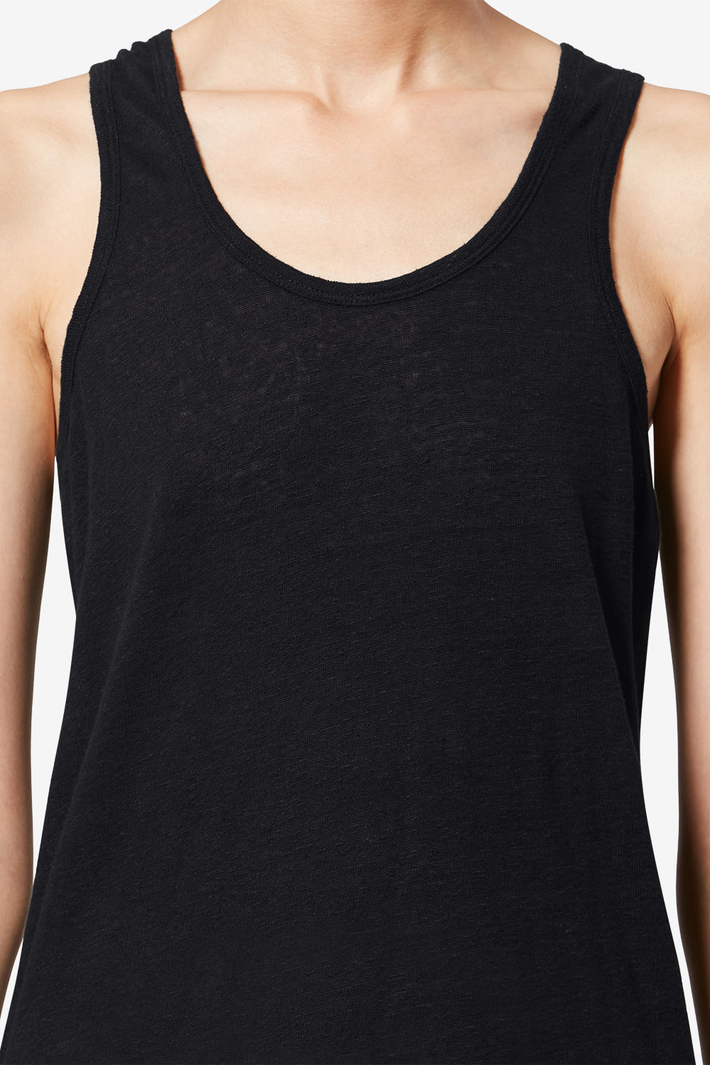 Gestreiftes t-shirt thea aus leinen - Schwarz - Woman - 3