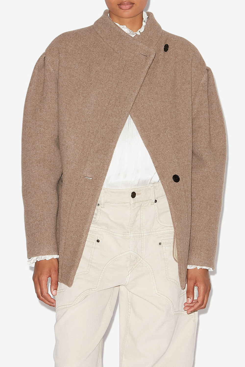 Veste jabadi en laine mélangée - Taupe - Woman - 4