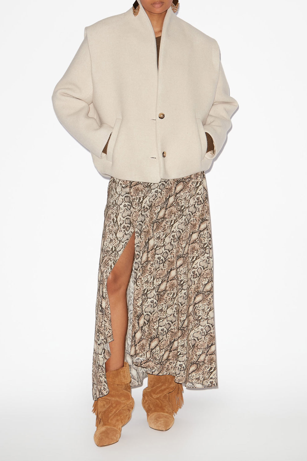 Veste tailleur drogo en laine mélangée - Écru - Woman - 2