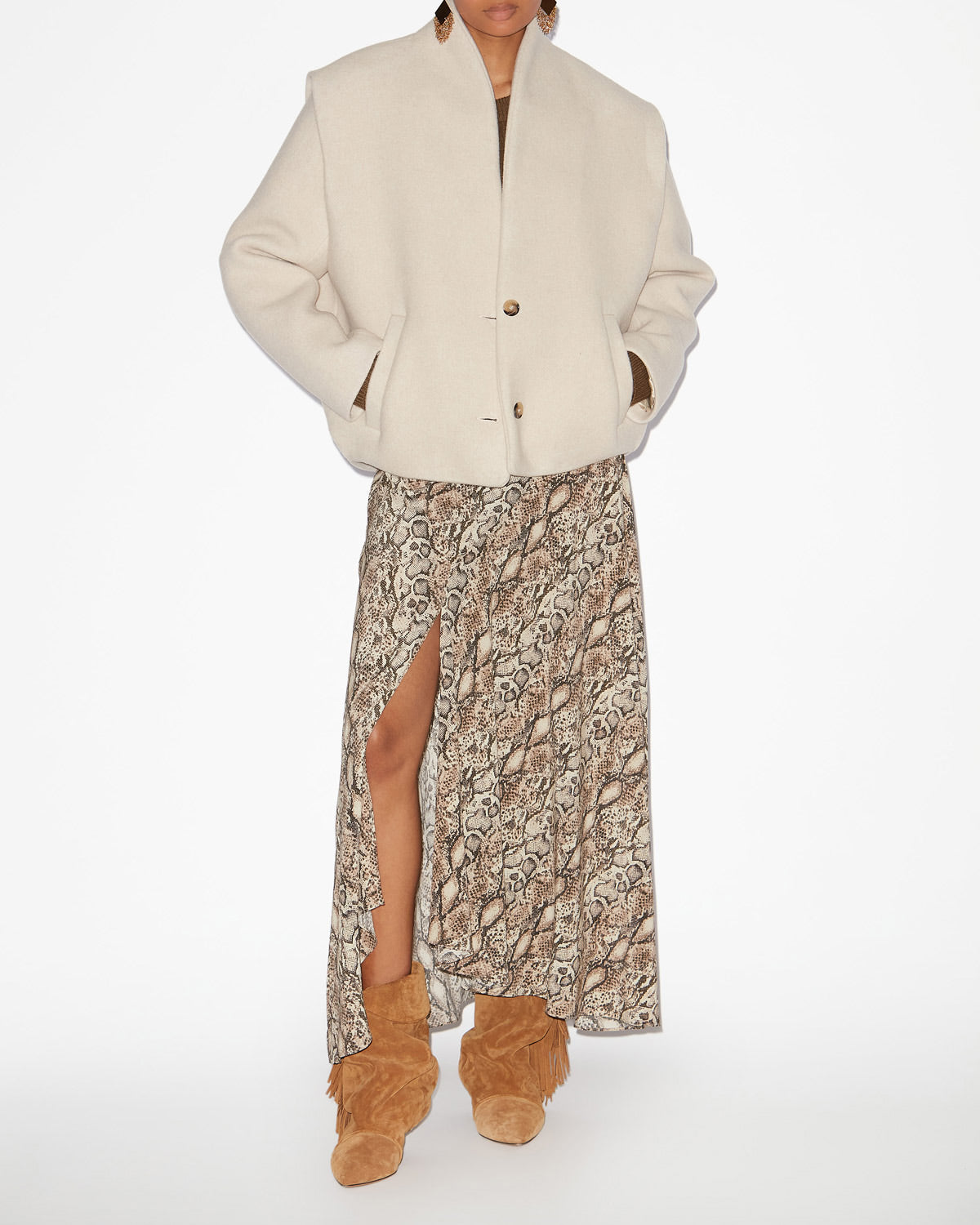Blazer drogo aus wollmischgewebe - Naturfarben - Woman - 1