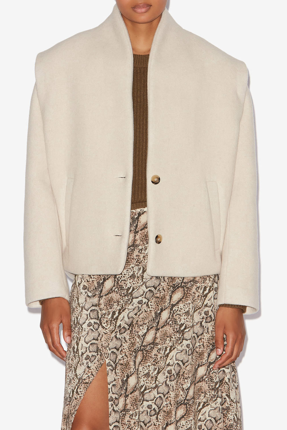 Veste tailleur drogo en laine mélangée - Écru - Woman - 4