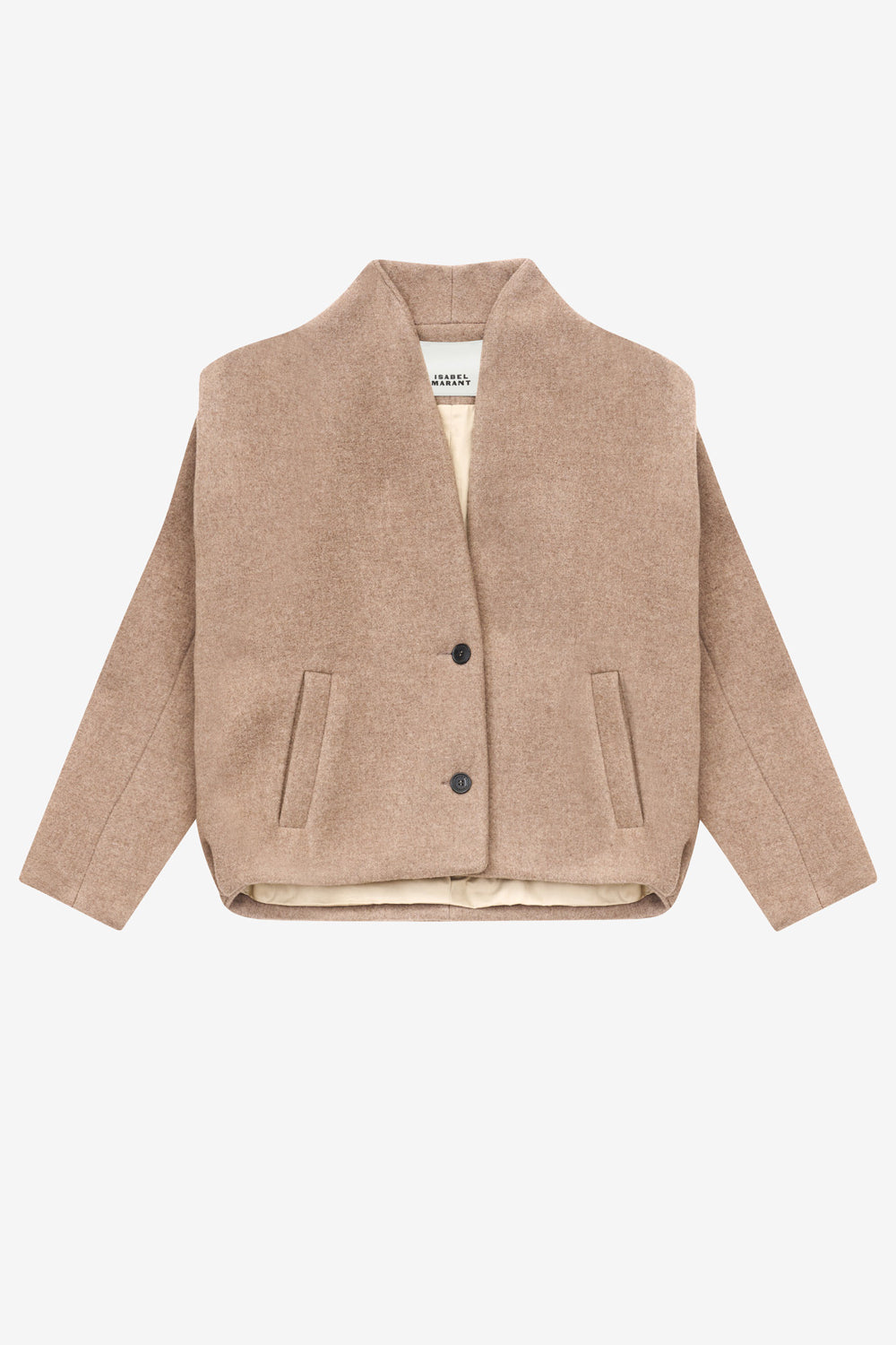 Veste tailleur drogo en laine mélangée - Taupe - Woman - 1