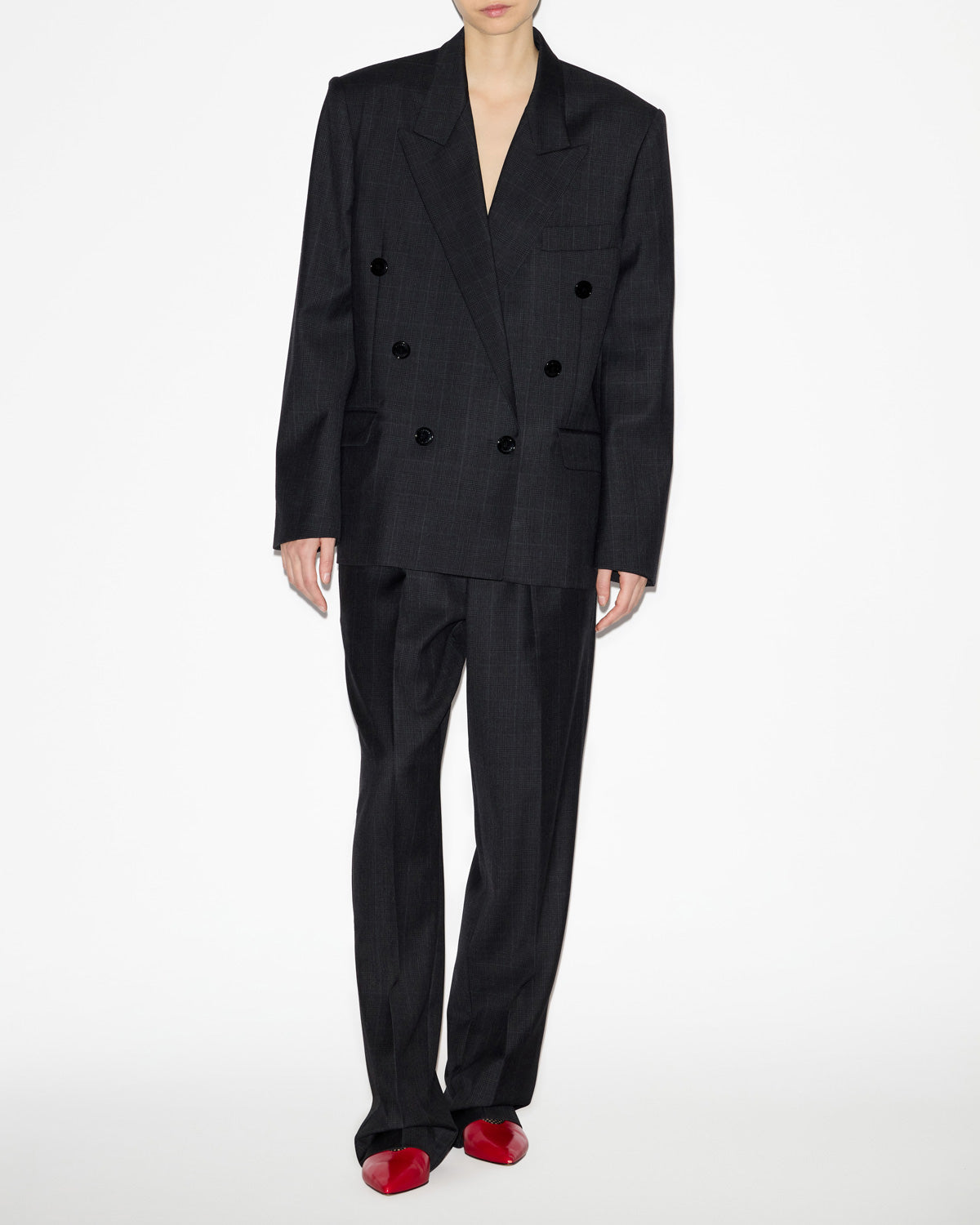 Veste tailleur en laine prince-de-galles klero - Anthracite - Woman - 1