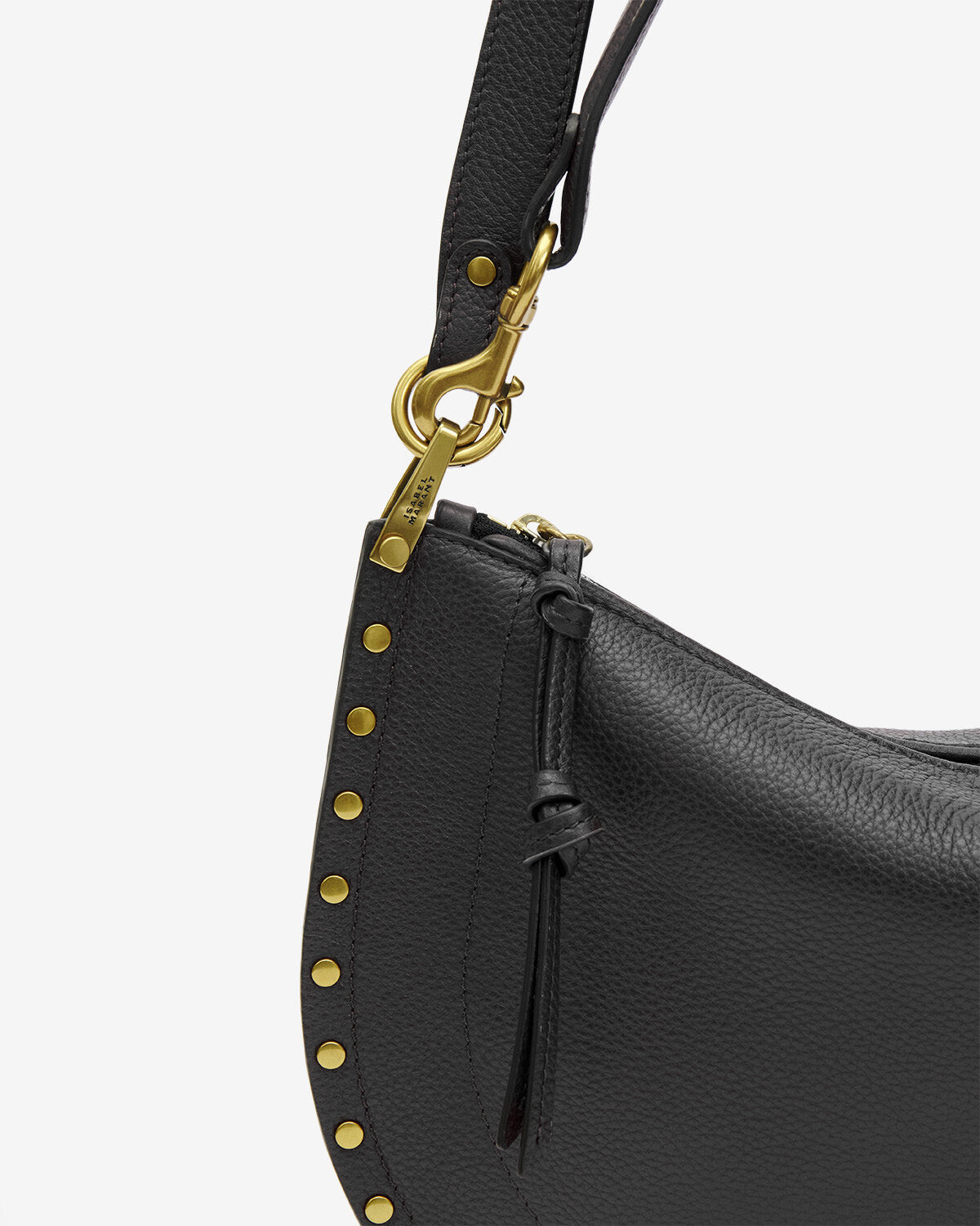 Oskan hobo soft zip grained calfskin leather handbag - Black - Woman - 3