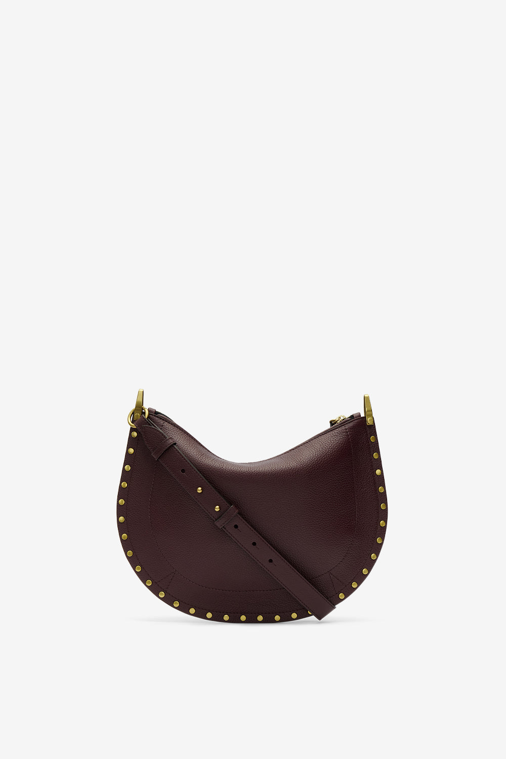 Sac bandoulière oskan soft zip en cuir - Bordeaux - Woman - 3