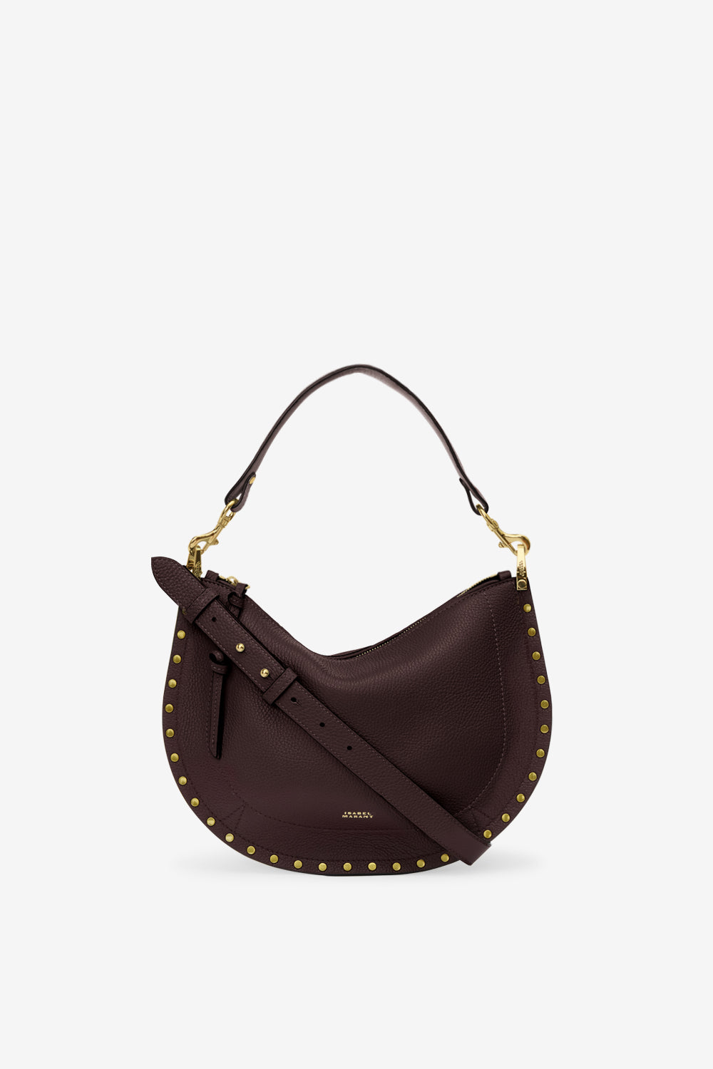 Sac bandoulière oskan soft zip en cuir - Bordeaux - Woman - 1