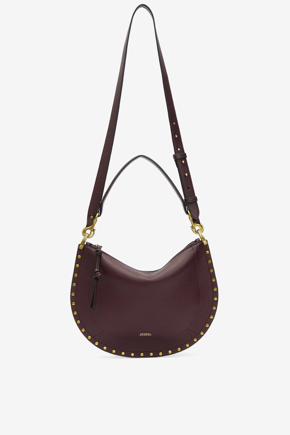 Sac bandoulière oskan soft zip en cuir - Bordeaux - Woman - 7