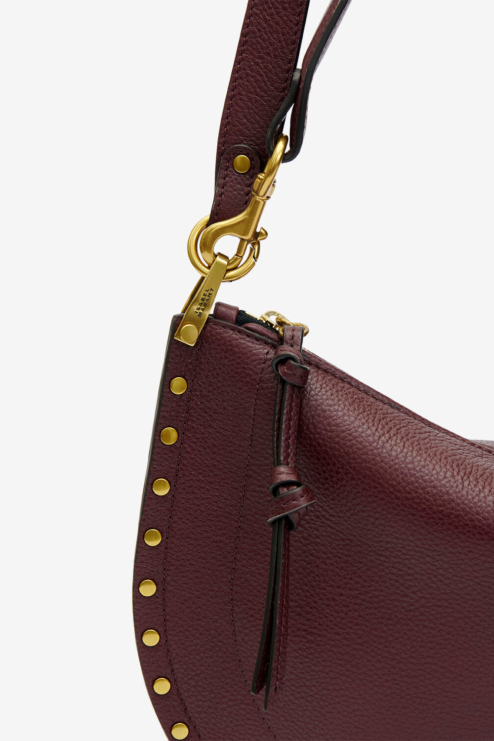 Sac bandoulière oskan soft zip en cuir - Bordeaux - Woman - 4