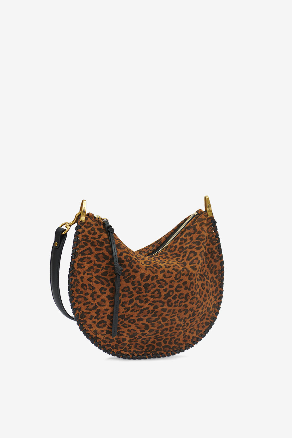 Sac oskan soft zip en cuir suédé imprimé - Léopard - Woman - 5