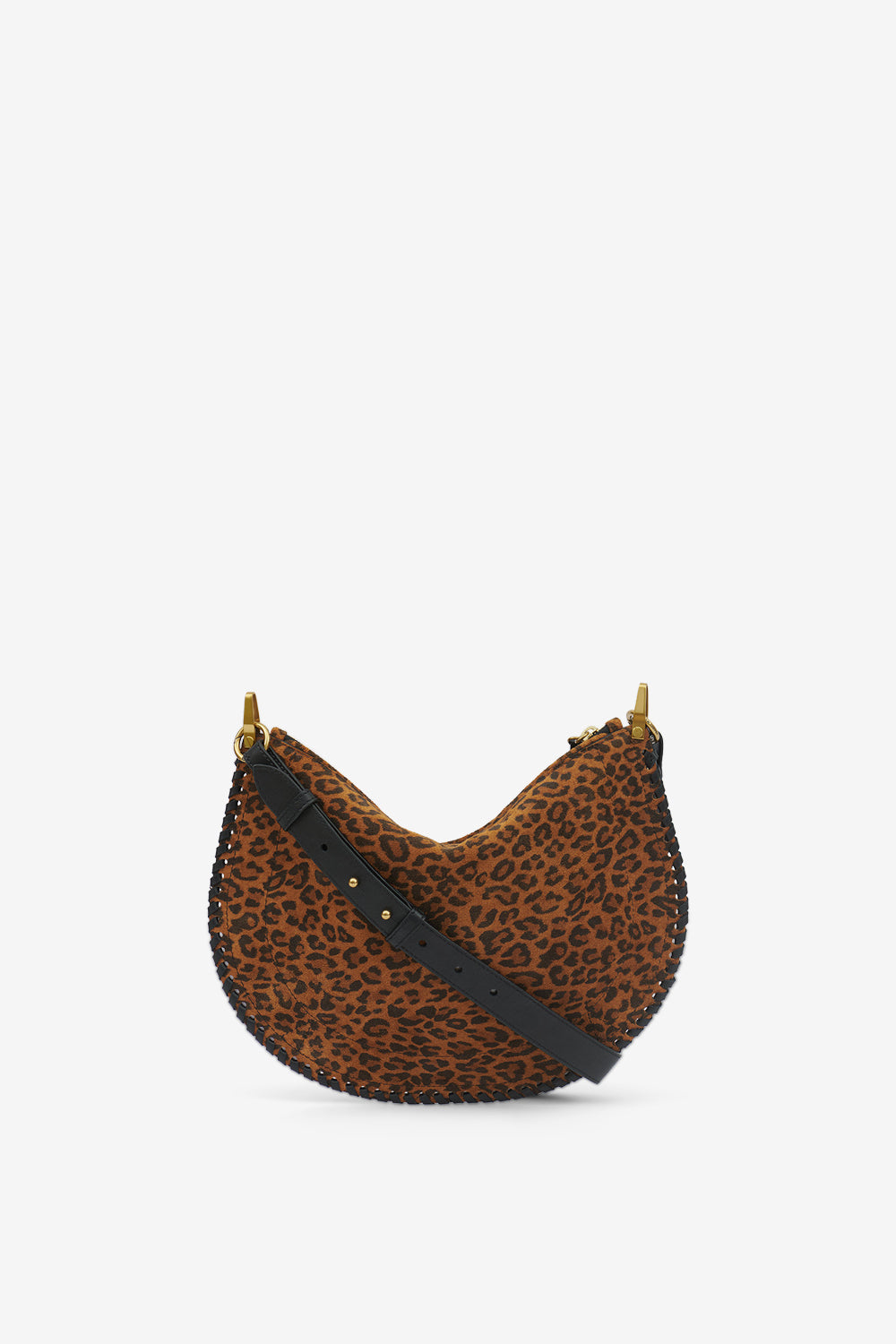 Sac oskan soft zip en cuir suédé imprimé - Léopard - Woman - 3