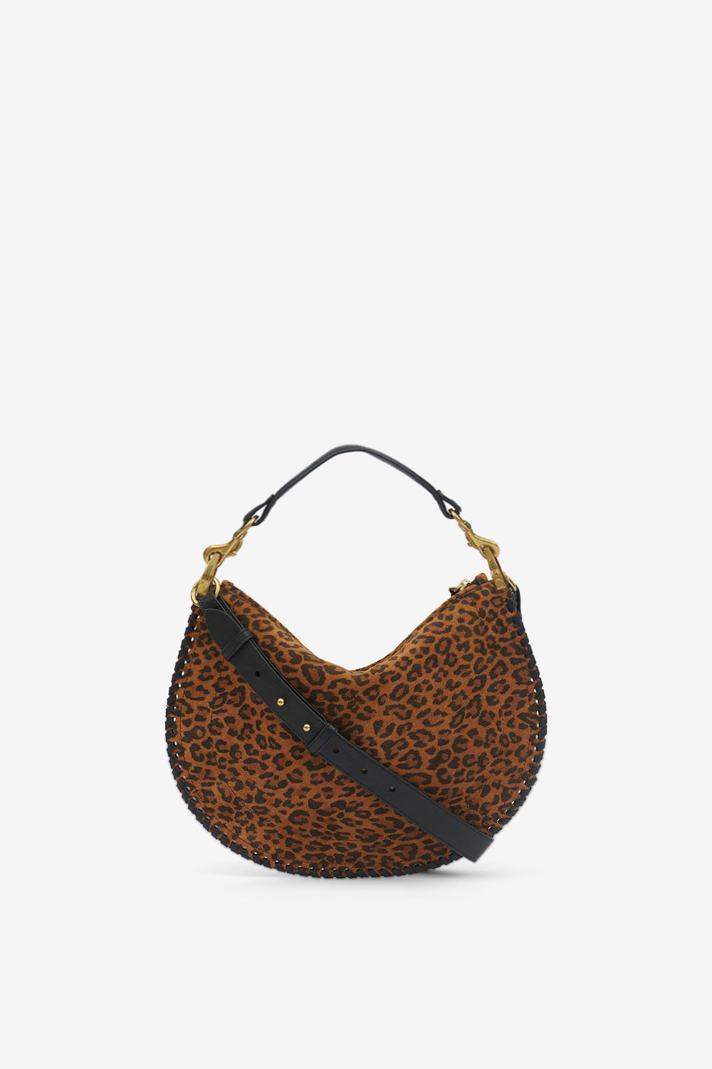 Sac oskan soft zip en cuir suédé imprimé - Léopard - Woman - 1