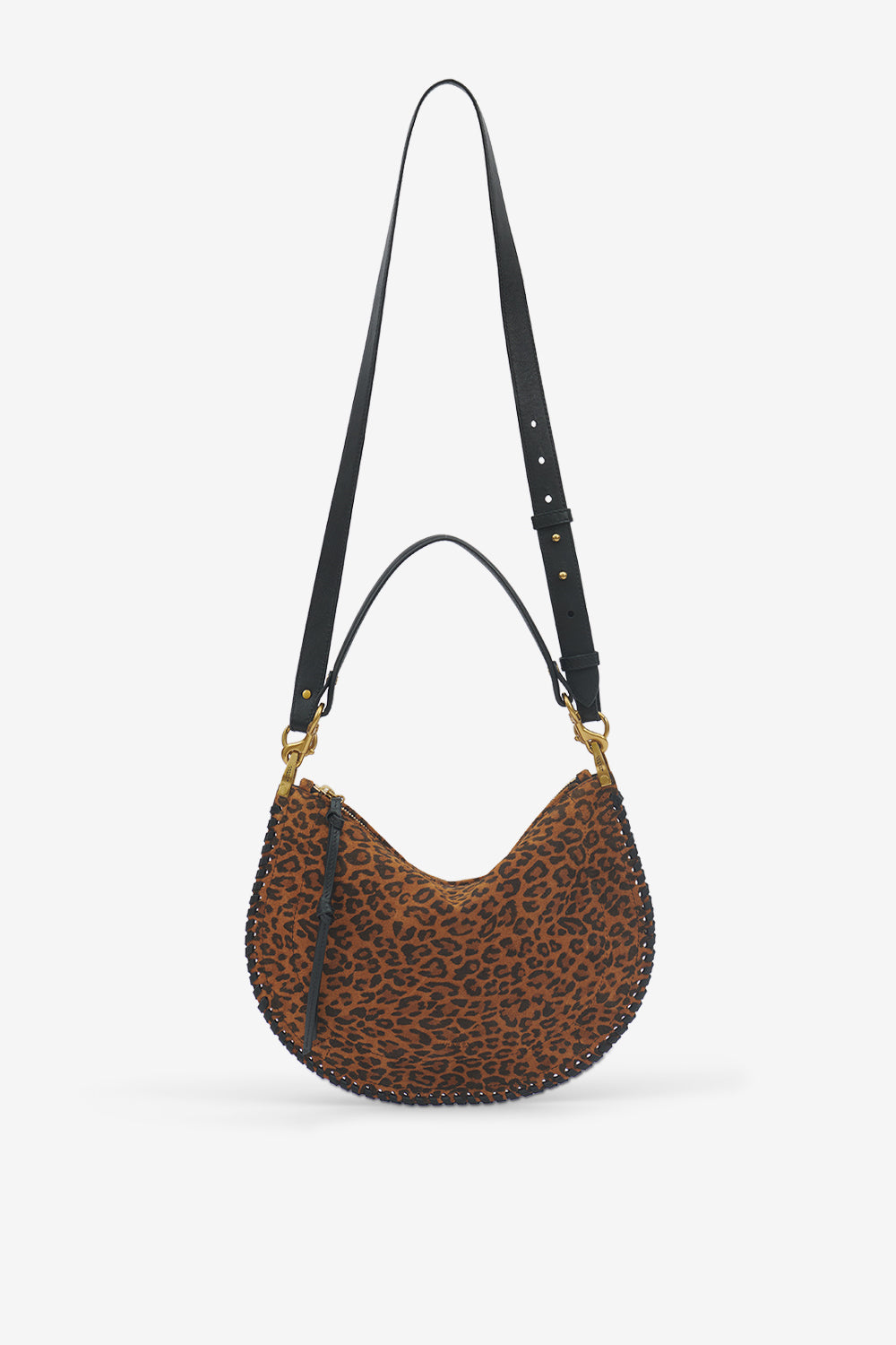 Sac oskan soft zip en cuir suédé imprimé - Léopard - Woman - 6