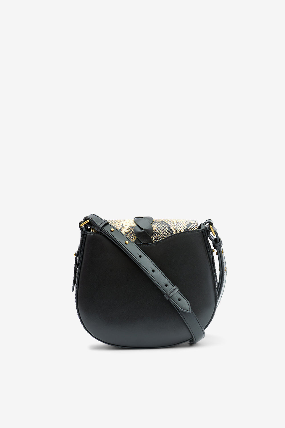 Sac à bandoulière altay small en cuir - Noir-beige - Woman - 3