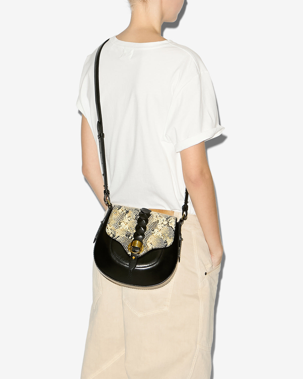 Borsa a tracolla altay small in pelle - Black-beige - Woman - 4