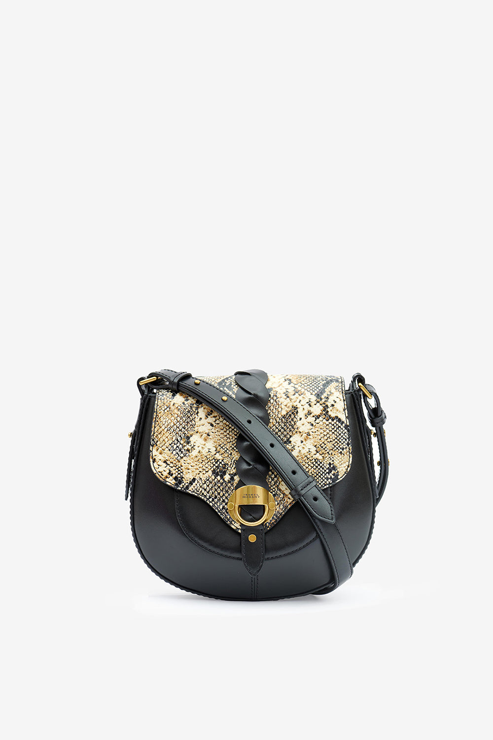 Sac à bandoulière altay small en cuir - Noir-beige - Woman - 1