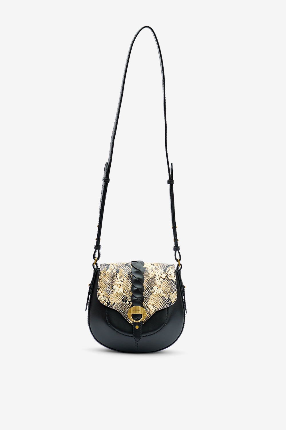 Sac à bandoulière altay small en cuir - Noir-beige - Woman - 6