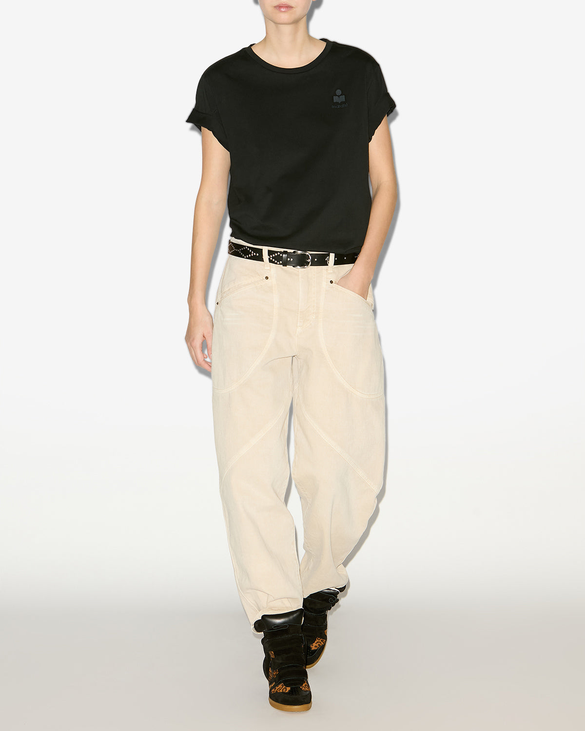 Baskets compensées bekett en cuir - Léopard - Woman - 6