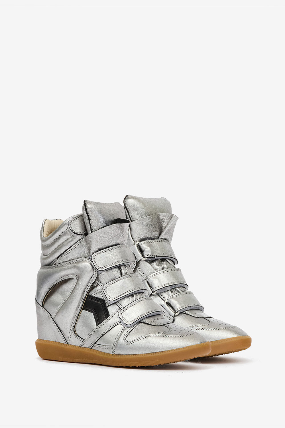 Sneakers con zeppa bekett in pelle - Gun metal - Woman - 3