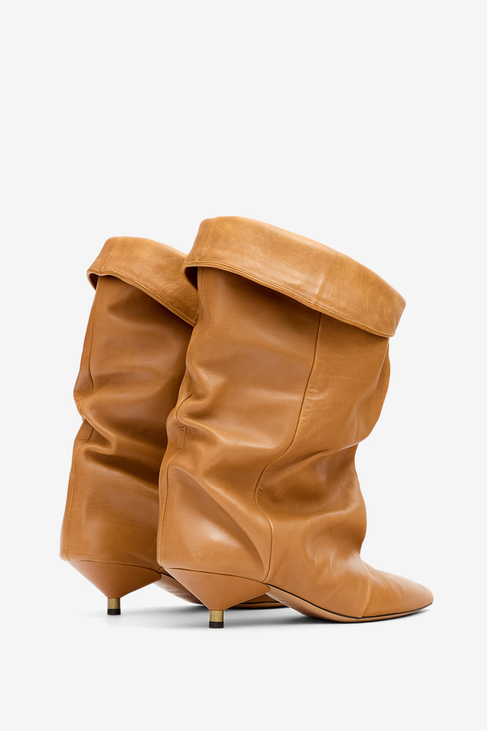 Boots drapées edrik en cuir - Fauve - Woman - 2