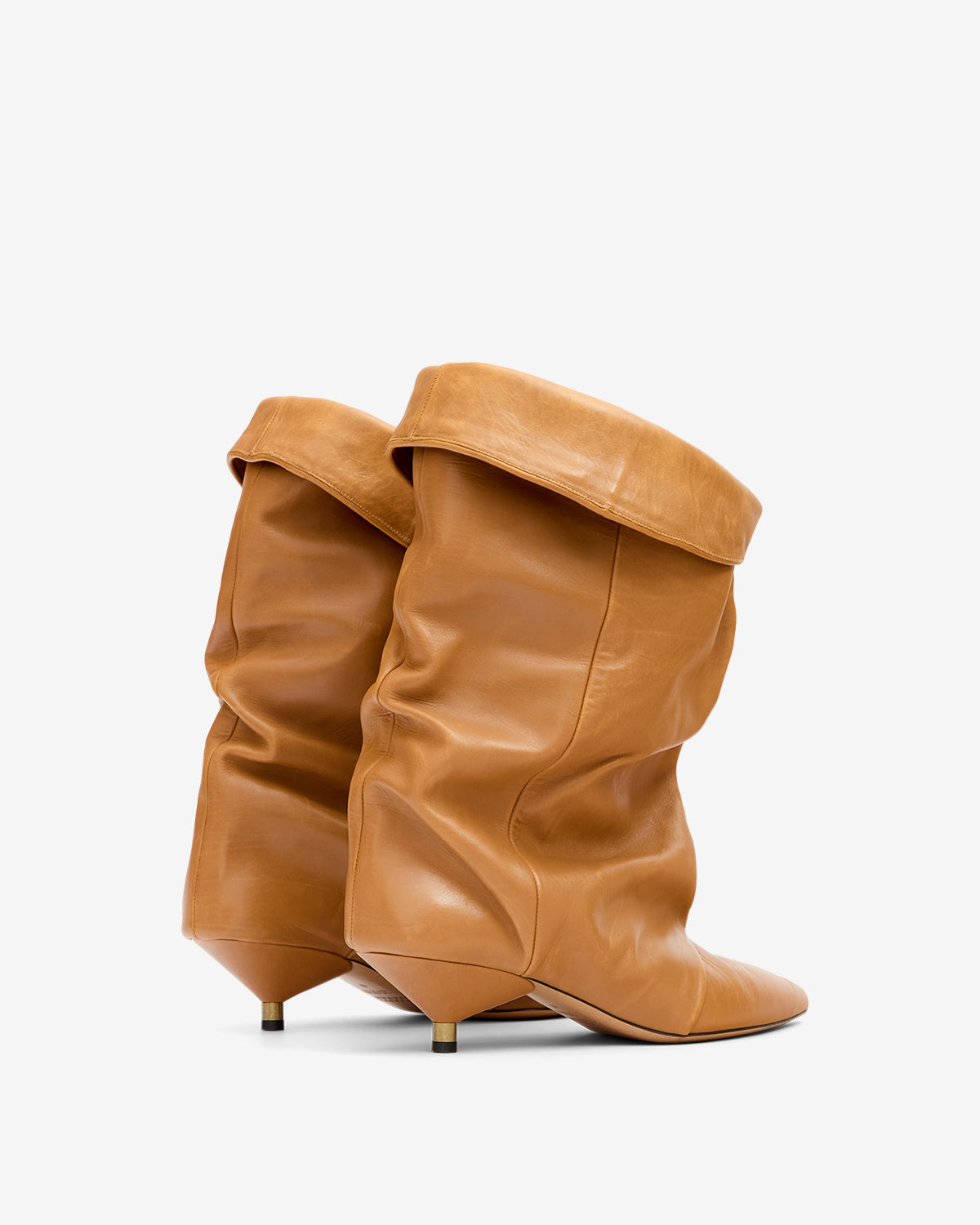 Drapierte boots edrik aus leder - Fauve - Woman - 2