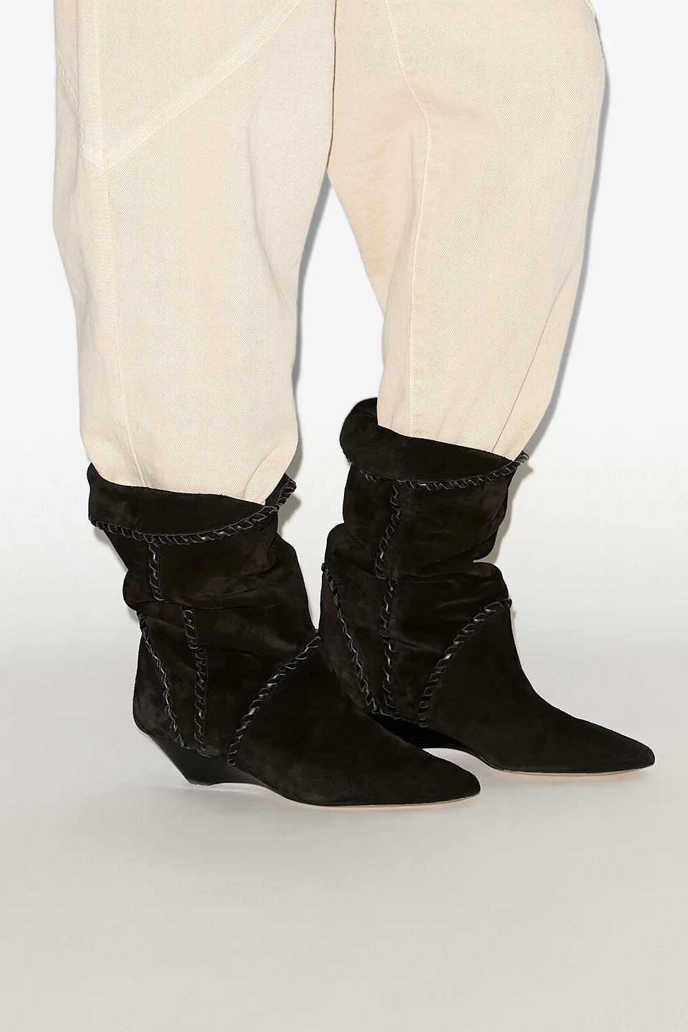 Boots edoa en cuir de veau velours - Noir - Woman - 5