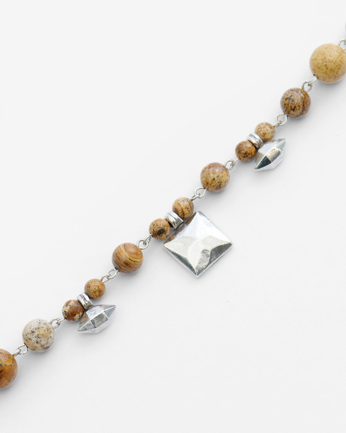 Jack metal and bead bracelet - Natural and silver - Man - 2