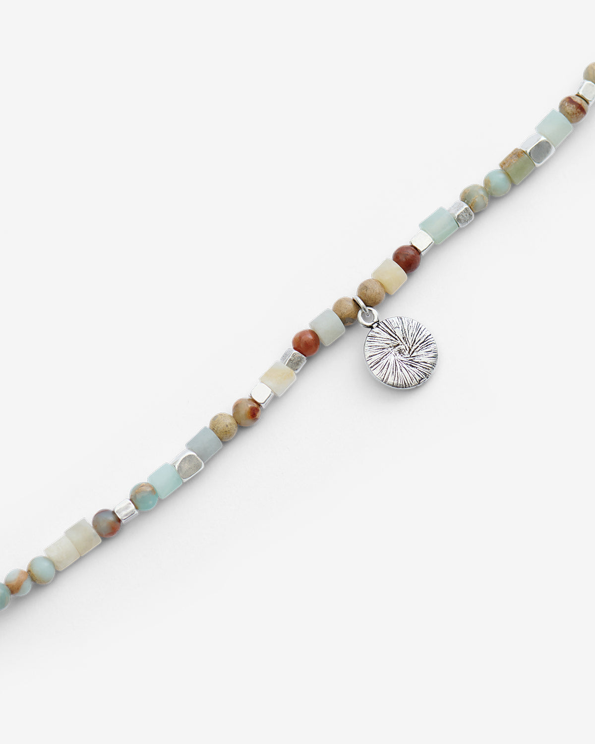 Bracciale pierce con perle e ciondolo - Pastel green-silver - Man - 2