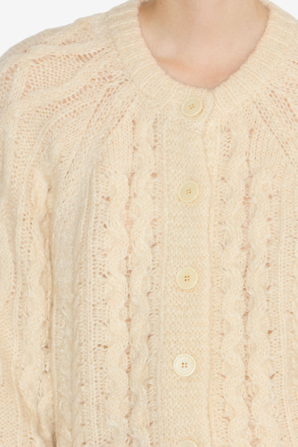 Cardigan yara en maille torsadée - Écru - Woman - 3