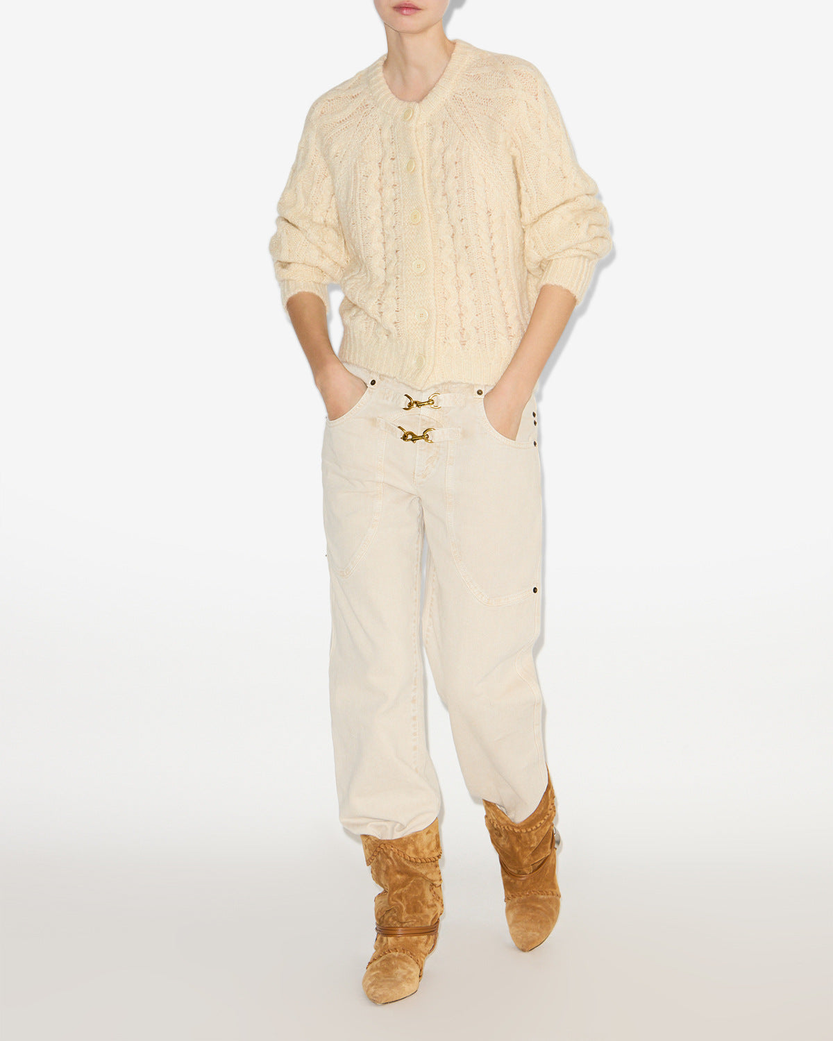 Yara cardigan Woman Ecru 4