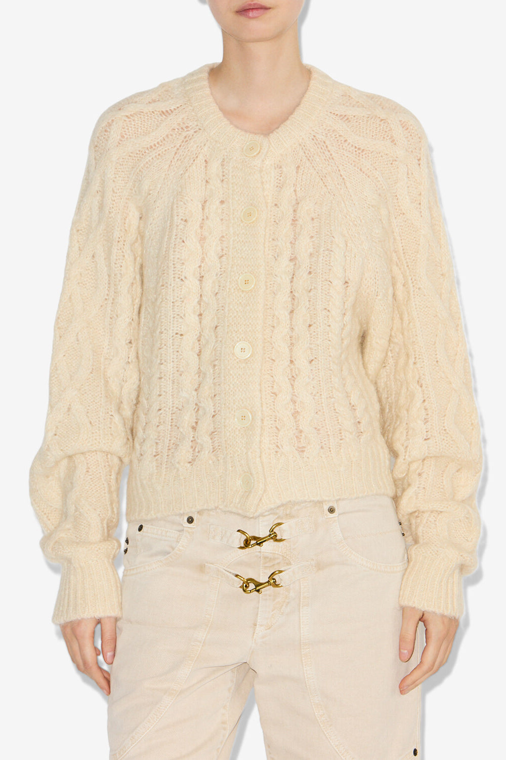 Cardigan yara en maille torsadée - Écru - Woman - 4