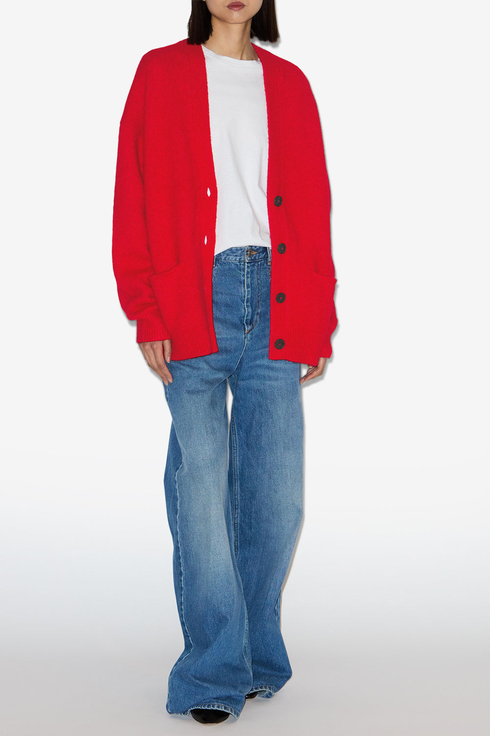 Eborah ベビーアルパカ カーディガン - 赤 - Woman - 2